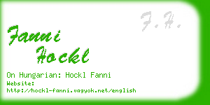 fanni hockl business card